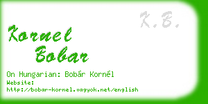 kornel bobar business card